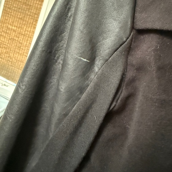 alice + olivia long coat with leather sleeves Small - Picture 3 of 5